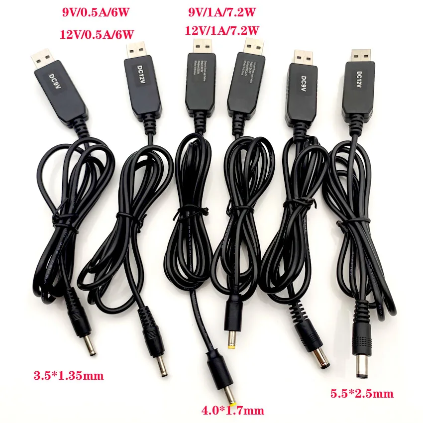 USB Power Boost Line DC 5V to DC 9V / 12V Step UP Module USB Converter Adapter Cable 3.5*1.35mm 4.0*1.7mm 5.5*2.1mm Plug