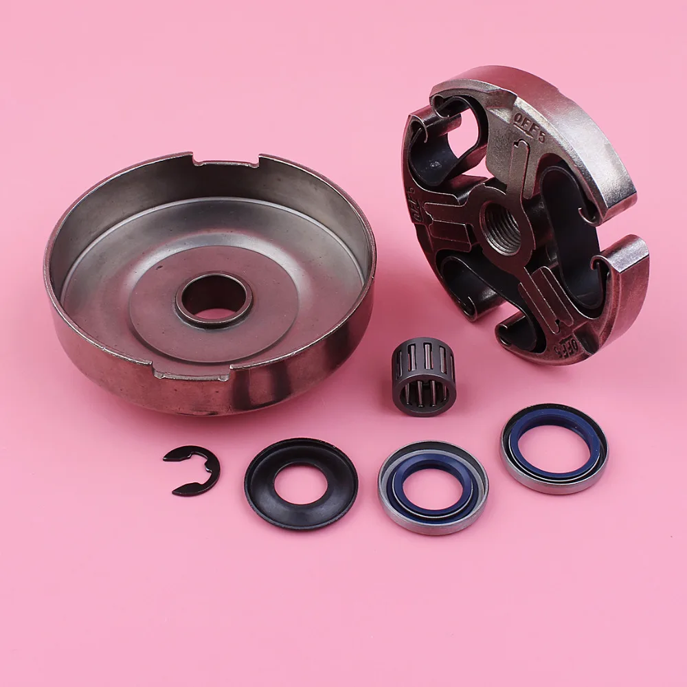 3/8 7T Clutch Drum Washer E-clip Oil Seal Kit For Husqvarna 362 365 371 372 Chain Saw Chainsaw Replacement Spare Part бензопила
