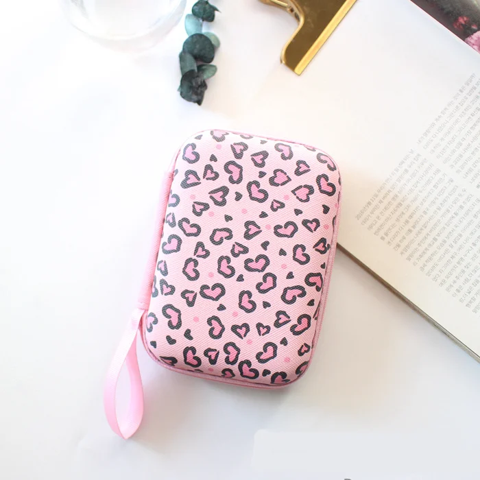 Fashion Leopard Earphone Storage Bag Case For Earphone Headphone Accessories For Airpods Key Coin Travel SD Card USB Cable