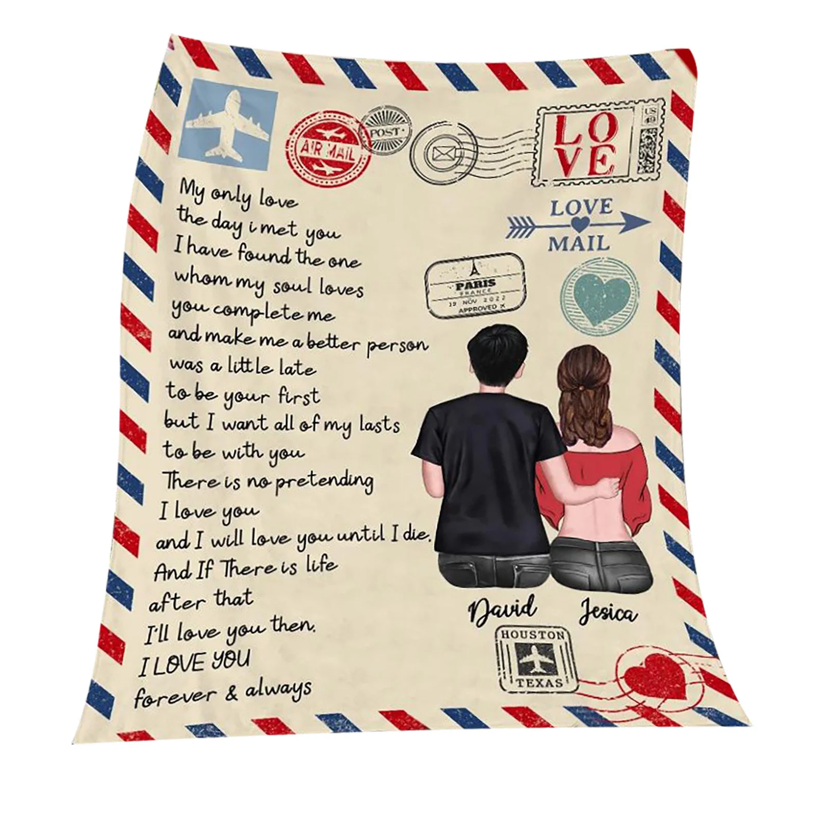 To My Only Love Message Letter Quilt Blanket English Languages Print Flannel Blanket Home Textiles Bed Sofa Express Love Blanket