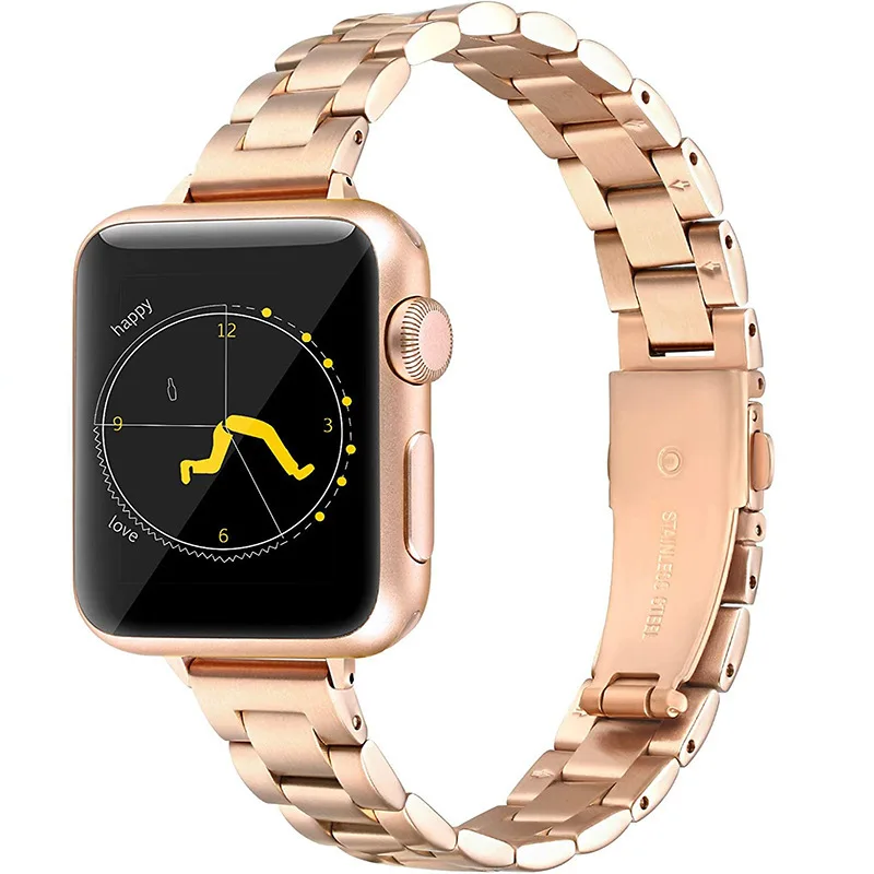 Cinturino in metallo in acciaio inossidabile per Apple Watch 44mm 42mm cinturino Smartwatch cinturino a maglia Ultra sottile per iWatch Series 6 SE 5 4