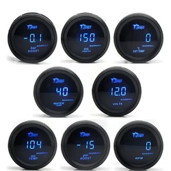 DRAGO GAUGE 2 ''52 MILLIMETRI Boost/Temperatura Dell'acqua/Olio Temp/Volt/Contagiri/Pressione Olio gauge Colore Nero Digital Led Blu + Calibro Baccelli