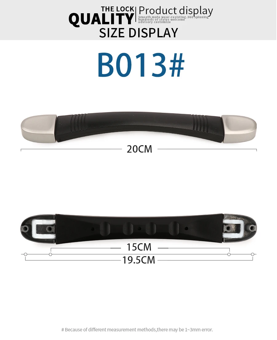 SUZAOZHE Suitcase Luggage Replacement Handle Travel Suitcase Handle Strap Factory Replacement Zinc Alloy Grip Carry Grip