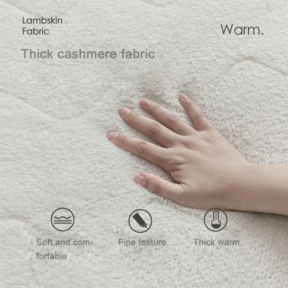 Tatami Mattress Topper Upholstered Lamb Velvet Warm Mattress Futon Blanket Dormitory Single Double Thickened Sleeping Pad Bed