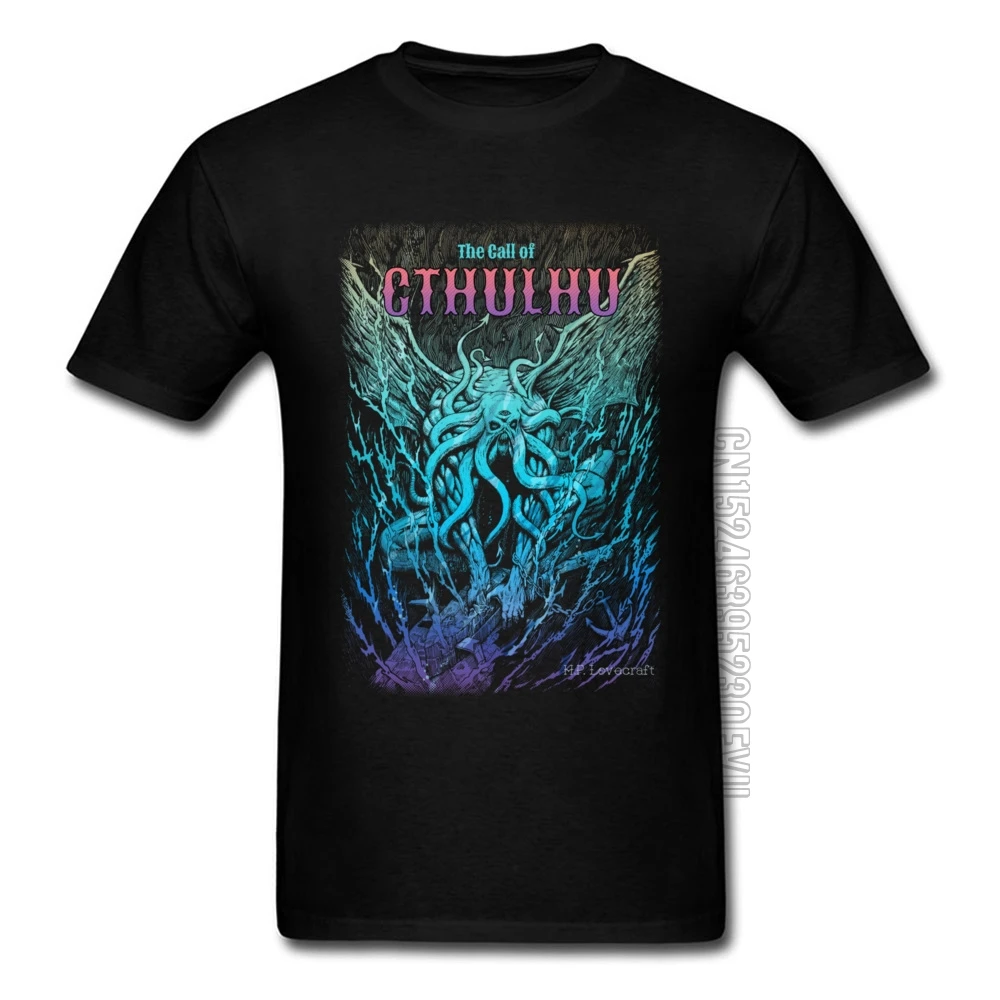 Lovecraft Tshirt For Men A Beast Nightmare of Cthulhu Design T-shirts 3D Digital Graphic Tee Shirt Great Tshirt 100% Cotton