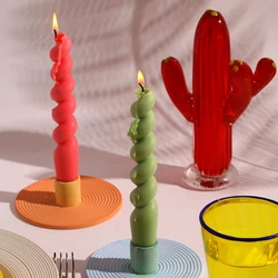 Twisted Silicone Candle Mold Spiral Aromatherapy Taper Candle Moulds for Centerpiece