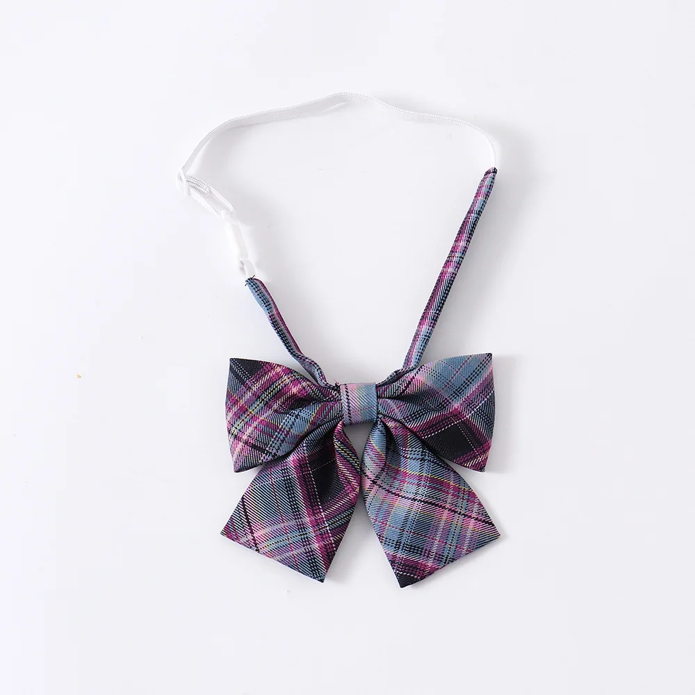 Tím Đồng Phục BowTie Chính Thống Giáo JK Kẻ Sọc Phối Nơ Đồng Phục Phụ Kiện Cách Học Sinh Viên Nơ Dễ Thương Điều Chỉnh