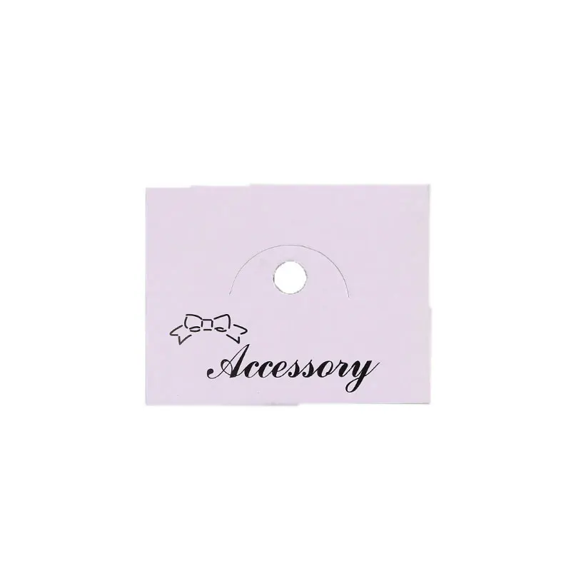 

White Hair Accessory Collapsible Jewelry Packaging Card 6.4*5cm Hair Clip Card Holder Paper Cardboard Custom