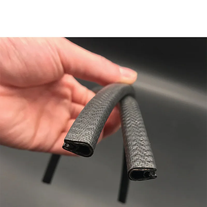 U Style Rubber Edge Trim Black Seal Protector Guard Pillar Strip W/ Metal Inside For Car Van Boat Truck Bonnet