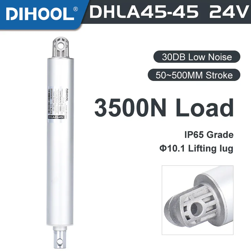 Electric Linear Actuator 3500N DC24V Gear Motor Lock Door 500mm Low Noise Underfloor Pushrod Built-in Limit Switch Medical Bed