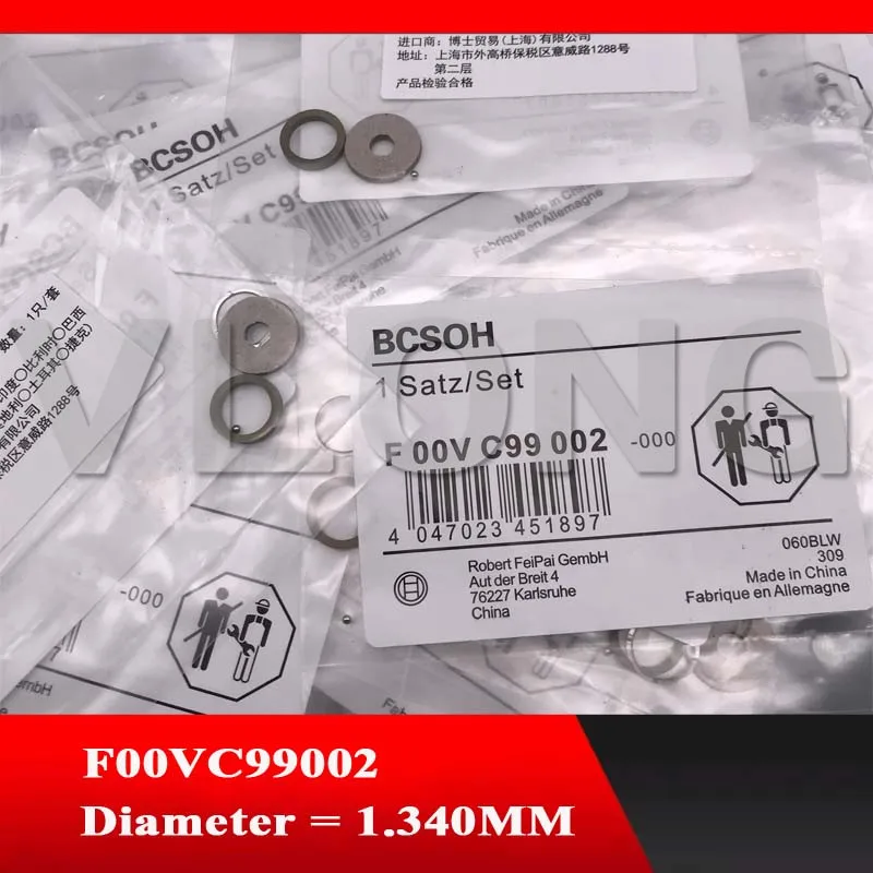 

F 00V C99 002 Common Rail Injector Steel Ball Repair Kits F00VC99002 F00VC05001 Sealing Rings Ball Diameter=1.340mm