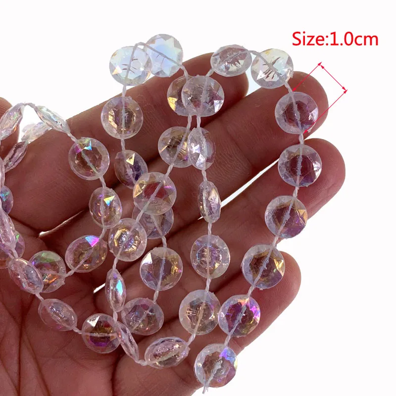 1M Plastic Beads Curtains Garland Diamond Acrylic String Bead DIY Wedding Home Hanging Party Jewelry Accessories 10mm