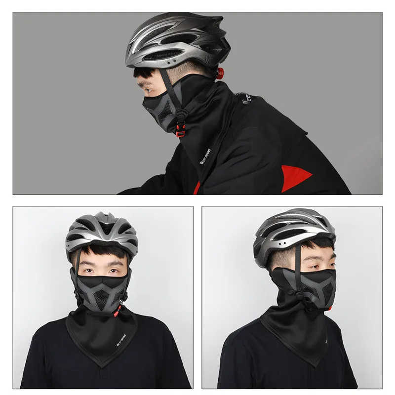 WEST BIKING Winter Warm Cycling Headwear MTB Bike Balaclava Windproof Face Cover Bandana Running Skiing Sport Bicycle Scarf