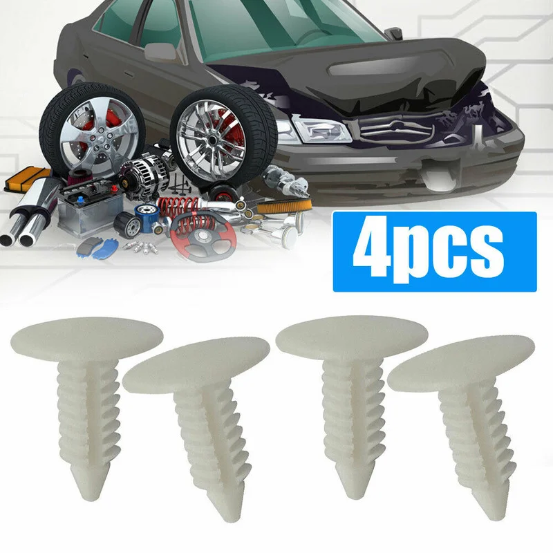 4pcs Nylon White Car Tuning 6-7mm Hole Fender Bumper Plugs Front License Plate Holes Cover Plugs Universal Car Accessories