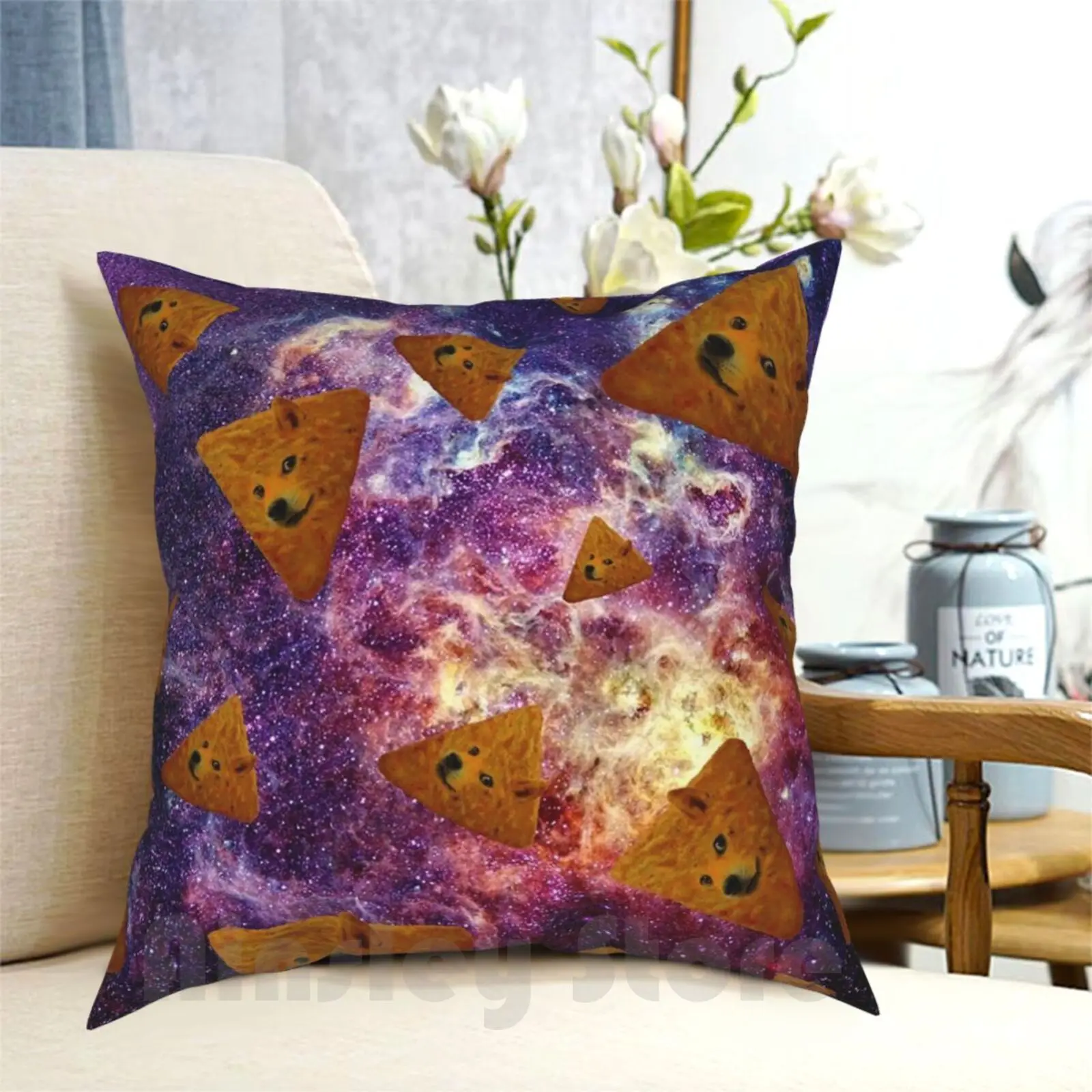 Doge In Space Pillow Case Printed Home Soft DIY Pillow cover Doge Dogeritos Chips Mlg 360 Noscope Quickscope Violet Mauve