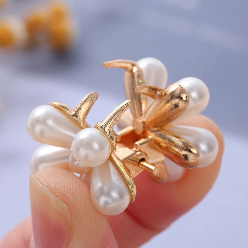 Jepit Rambut Mini Bunga Kepiting Mutiara Kecil Dekorasi Jepit Rambut Jepitan Rambut Kepiting Mini untuk Anak Perempuan