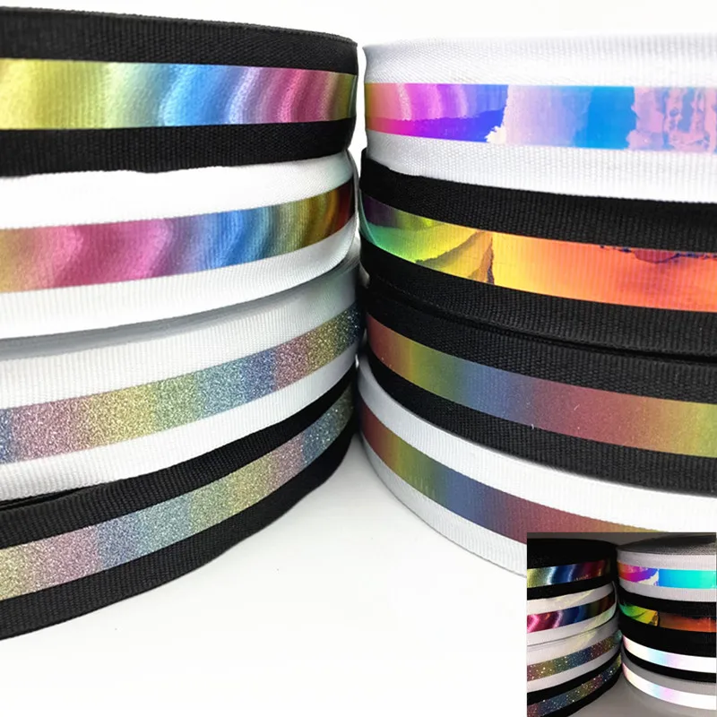 2 yards/lot 25mm Reflective ribbon Edge Sewing Ribbon for Sheets Sofa Curtains Hats Clothes Various Fabric  DIY