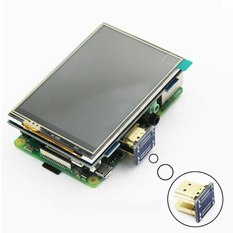 1080P HDMI-Compatible Converter Micro-HD Adapter for Raspberry Pi 3/4 HD 5 inch LCD Touchscreen Display Connector