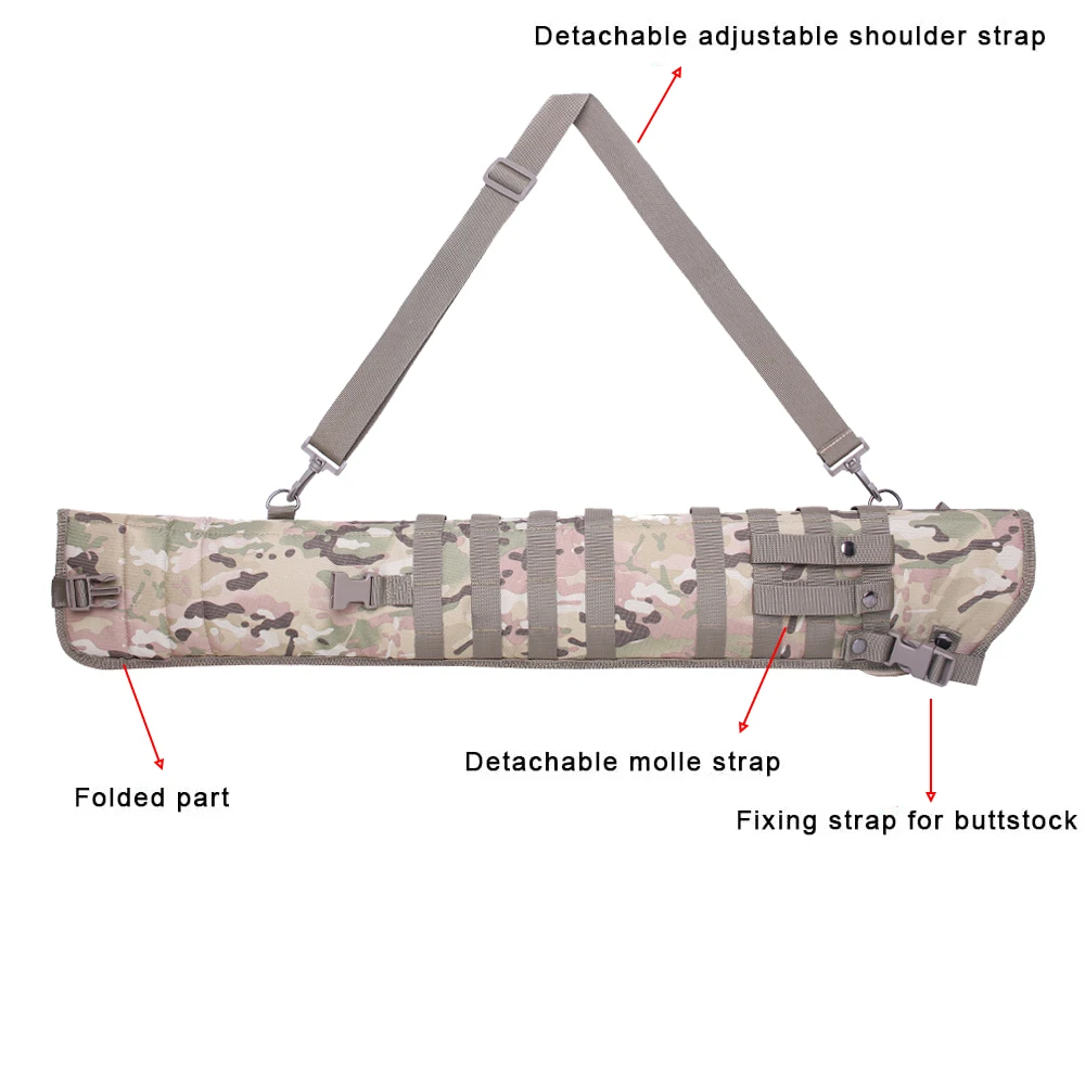 34inch Tactical  Shotgun Scabbard Pouch with  Shoulder Strap Airsoft Combat Hunting Shot Gun Bag Holster Backpack