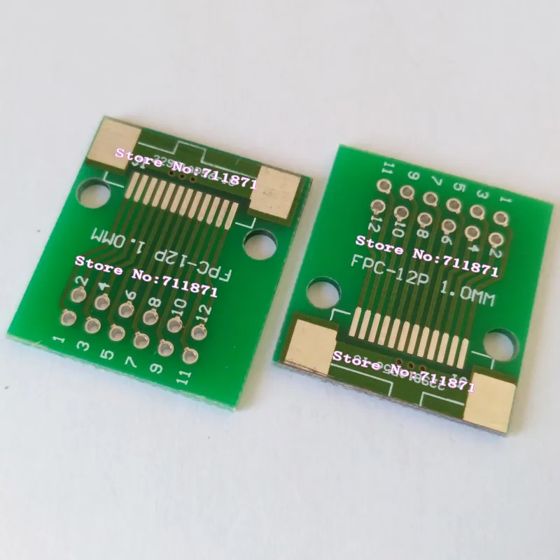 Weldable 0.5 1.0 Pitch 12P 12Pin DIP FFC FPC connector Adapter Custom welded 12 Pin 12P Weldable DIP FPC FFC Board Plate Adapter