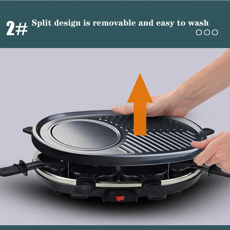 900W มัลติฟังก์ชั่ไฟฟ้าย่างแบบพกพา Smokeless ไฟฟ้าย่างชีสและชีสบาร์บีคิวเครื่อง