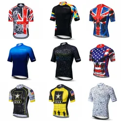 cycling jersey Men's Bike jerseys Short sleeve Pro Team Road Mountain MTB Maillot Ciclismo Racing Top T-shirts Shirt Blue USA UK