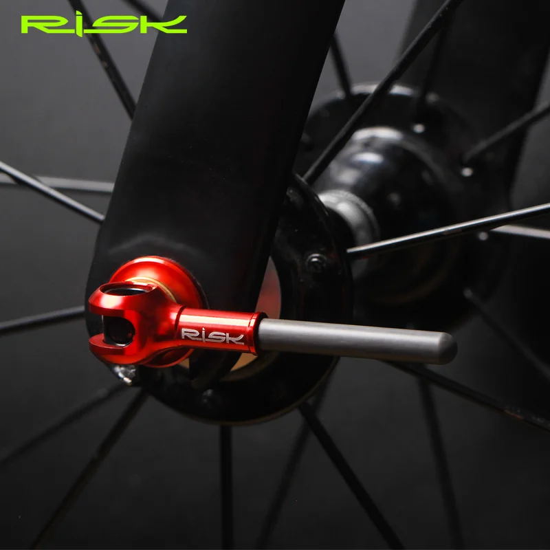 RISK Bicycle QR Skewers Lever Titanium Axle+Carbon Fiber Handle+AL Nut/Ball Head MTB Road Bike Universal Wheel Hub Quick Release