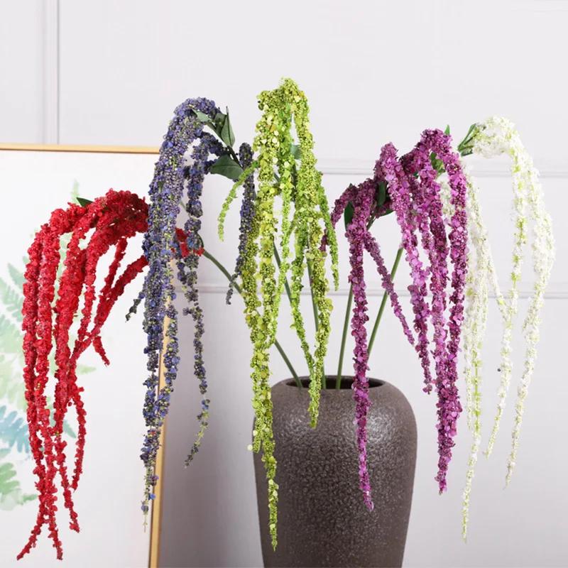 3Pc 120cm Long 8 Fork Wisteria Fruit Fake Flower Foam Berry String Wedding Backdrop Decor Artificial Flower Decoration for Home