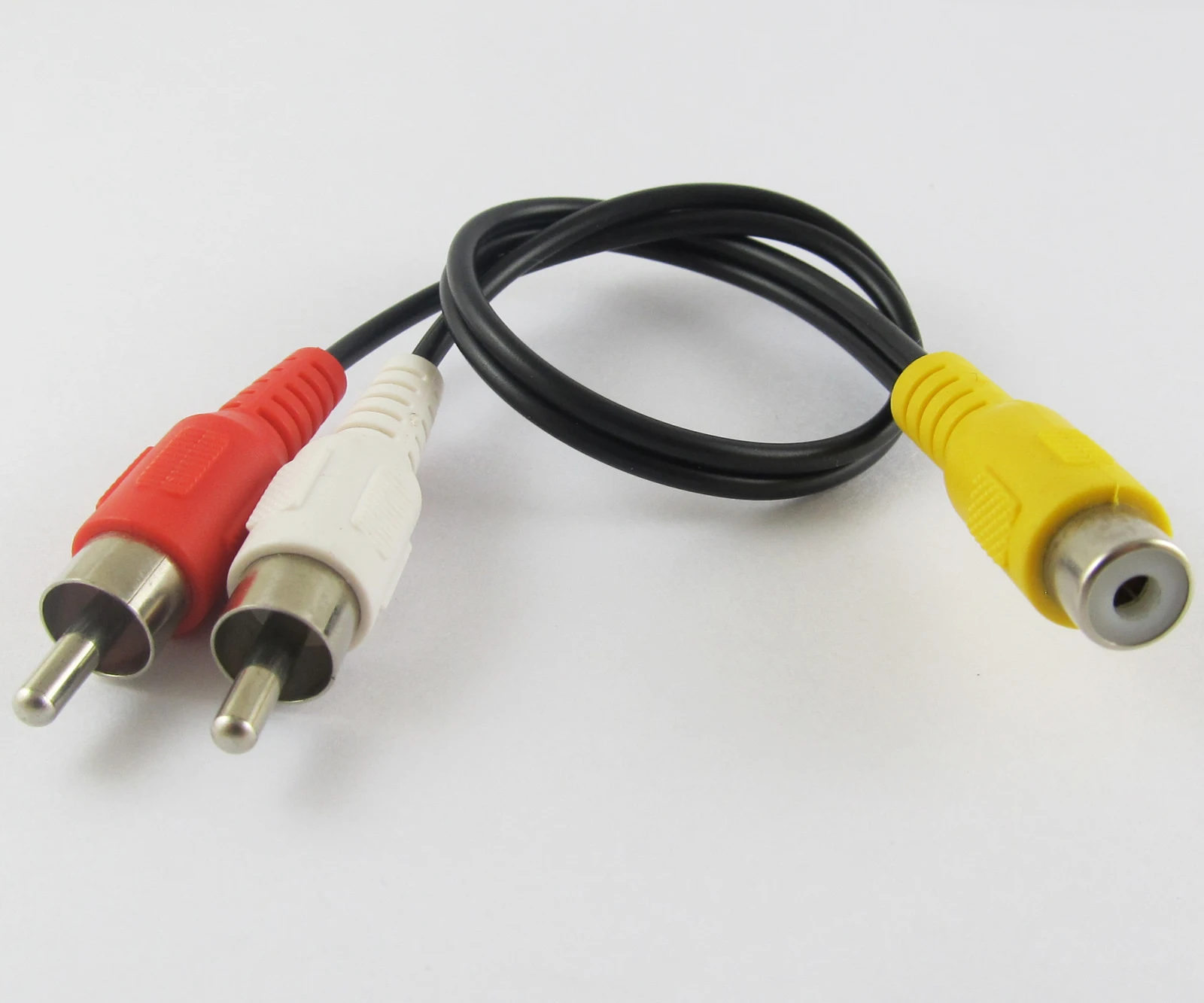 1pc RCA Female to 2 RCA Male Plug Y Splitter Audio Video AV Adapter Cable 28cm Item No.: 40089