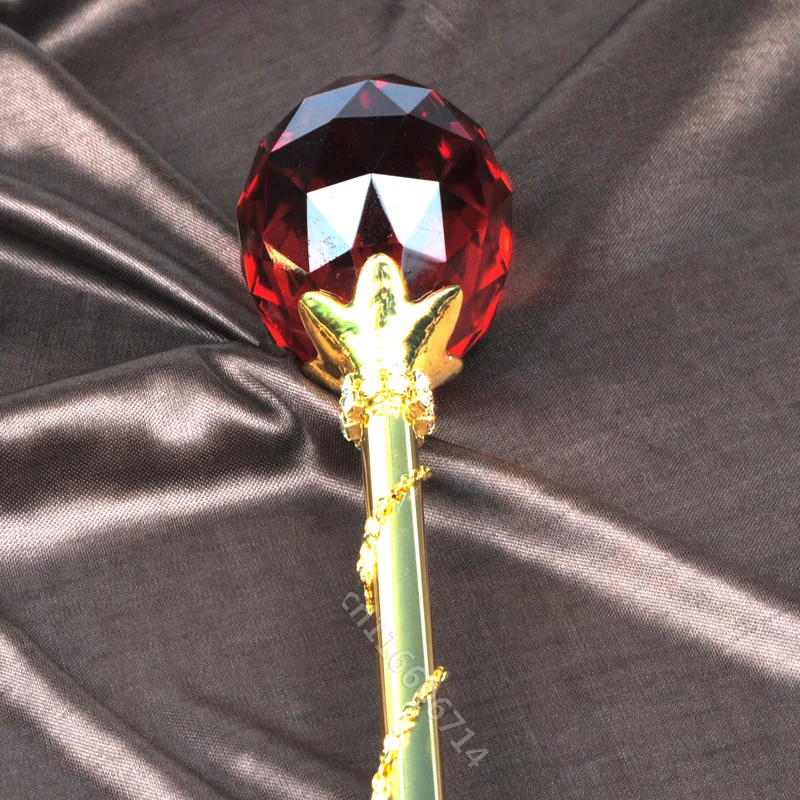 Imagem -03 - Bastão de Cristal Vermelho Esqueleto de Estilo Bola Redonda com Tom Dourado Acessórios de Festa para Casamento