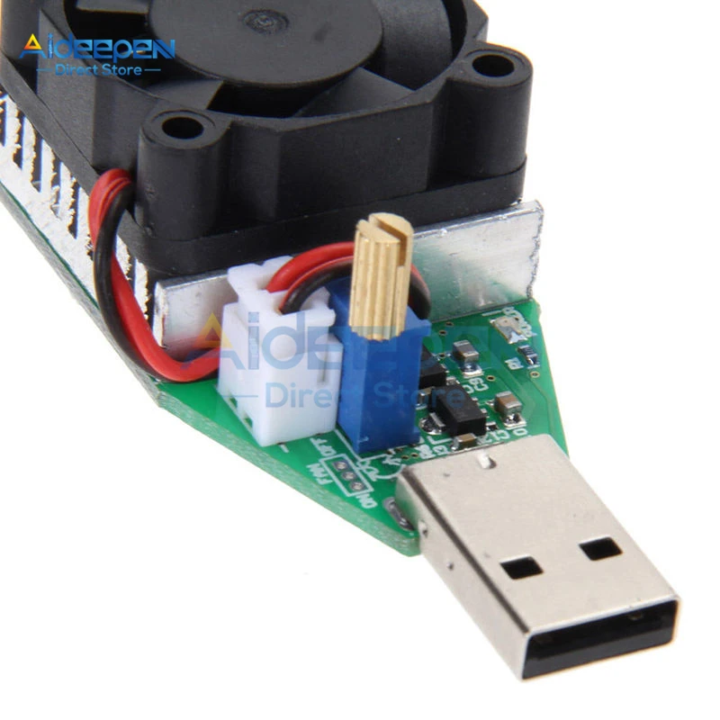 15W DC 3V-21V Electronic Test Load resistor USB Interface Battery Discharge Capacity Tester with Fan Adjustable Current Module