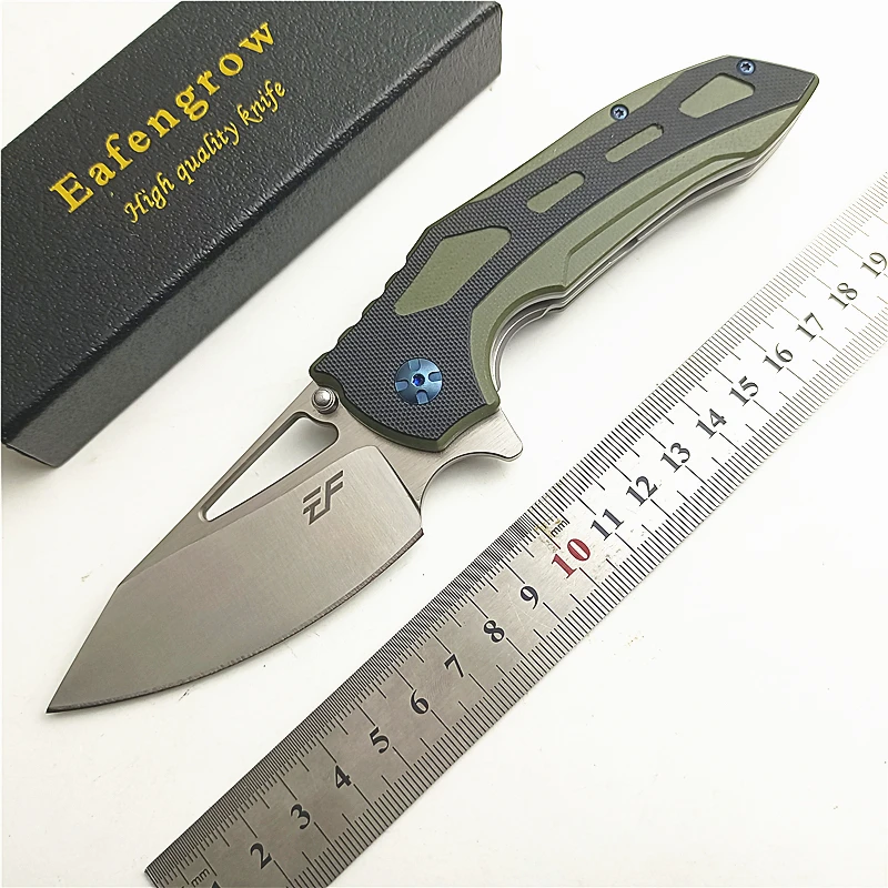 Eafengrow EF914 Outdoor Hunting Folding Knife D2 Blade G10 Handle Ball Bearing Pocket Camping Portable Rescue Kitchen EDC Knife