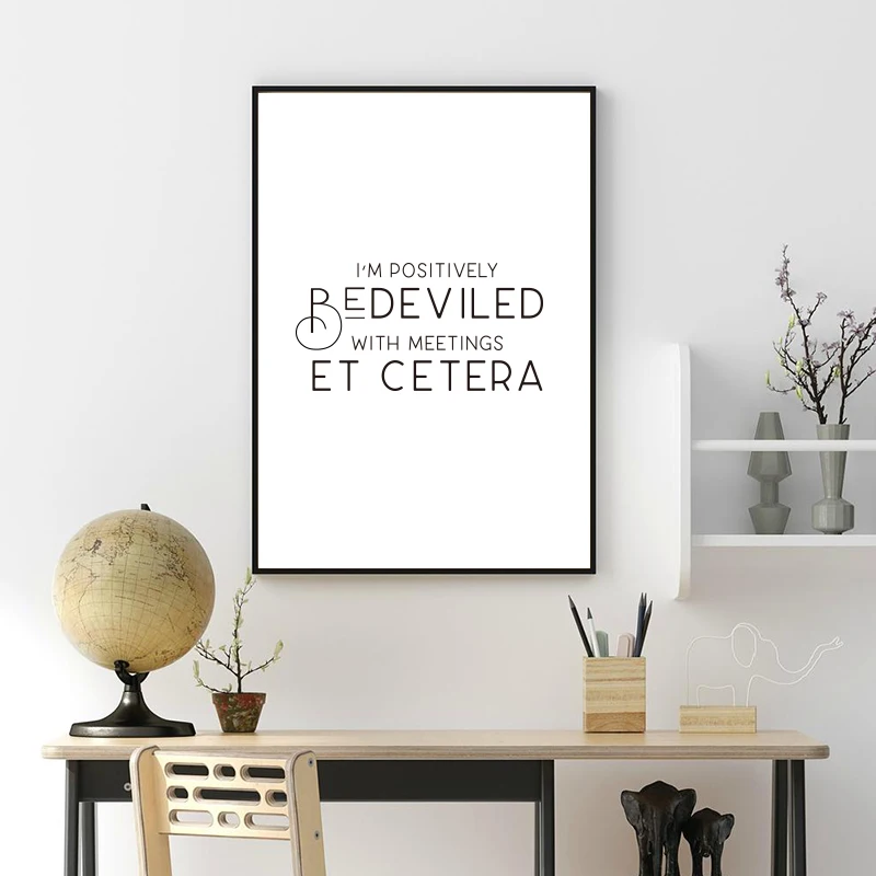 Moira Rose TV Show Quote Art Prints Moddern Poster I'm positively bedeviled with meetings et cetera Canvas Painting Office Decor