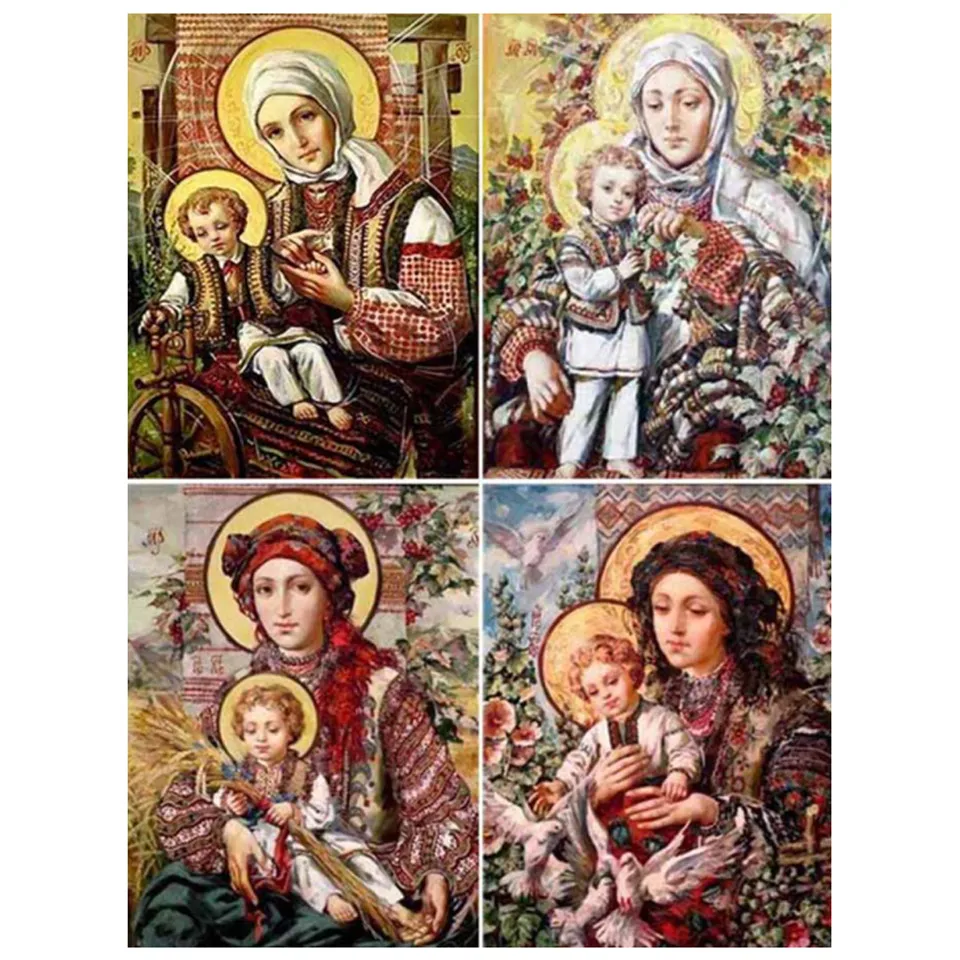 Full Square Drill Diamond Painting Virgin Mary Needlework Diamond Embroidery Christian Religion Picture of Rhinestone Home Decor