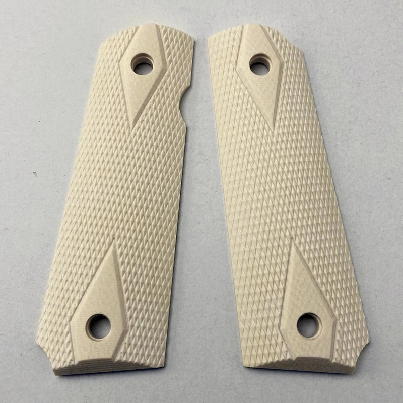 2 peças táticas pistola 1911 apertos de resina branca remendo apertos personalizados material cnc 1911 acessórios