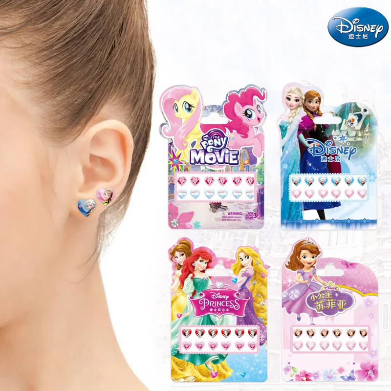Disney girls Frozen elsa Anna 3D earrings stickers Princess Sophia Mickey Minnie kids Makeup DIY Toys Nail Stickers