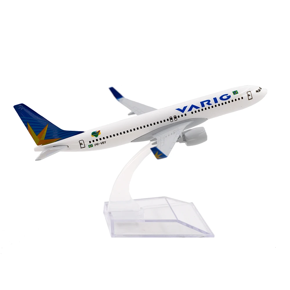 1/400 Scale Alloy Aircraft Boeing 737 VARIG 16cm Alloy Plane B737 Model Toys Children Kids Gift for Collection