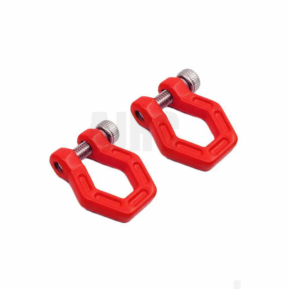 

2Pcs Red Metal Bumper D-ring Tow Hook for 1/10 RC Crawler Car Trax TRX-4 Defender G500 TRX-6 G63 Axial SCX10 II 90046 D90