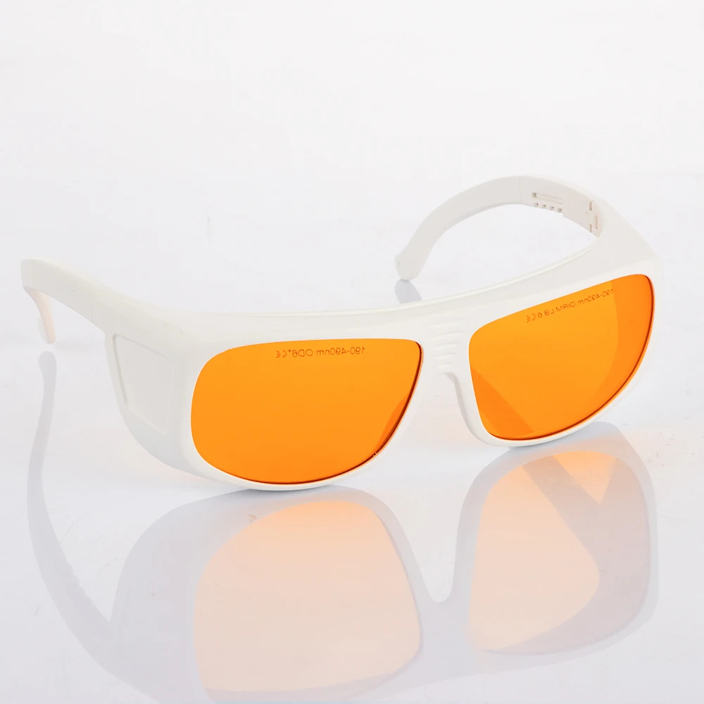 Lunettes de sécurité Laser, pour Lasers bleus 405n,m 445nm 450nm 473nm O.D 6 CE, chiffon de nettoyage, sac rigide noir