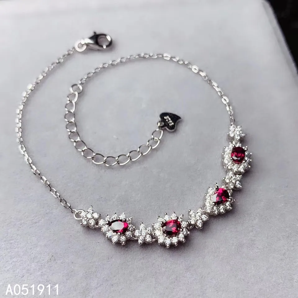 

KJJEAXCMY fine jewelry natural garnet 925 sterling silver new women hand bracelet support test fashion