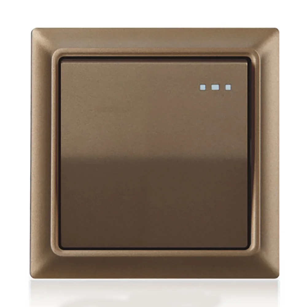 SANDIY Wall Light Switch Embedded Mount On / Off Lamp Power Push Button Switches Luxurious Panel Controller US EU Standard 250V