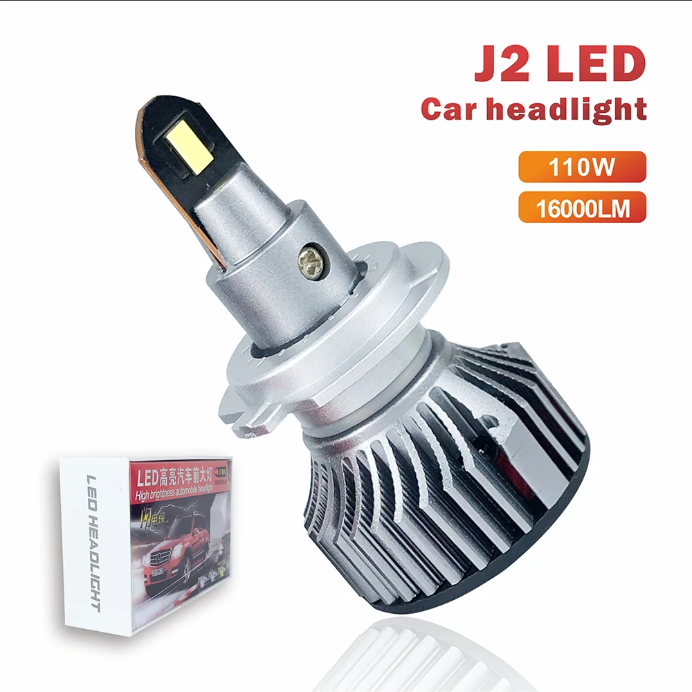 J2 55W 110W 1mm Auto LED Headlight H1 H7 H8 H9 H11 HB3 9005 HB4 9006 LED Light Bulbs H11 Car LED Lamp Projector Lens Light