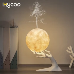 880ML Ultrasonic Moon Air Humidifier Aroma Essential Oil Diffuser LED Night Lamp USB Mist Maker Humidificador Christmas Gift