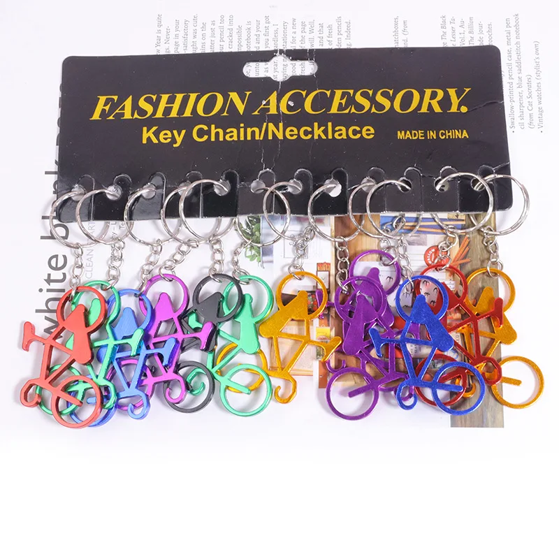 Wholesale Portable Beer Bottle Opener Keychain Mini Opener Cute Bike Bicycle Keychain Key Rings Bottle Openers Creative Gift 1pc