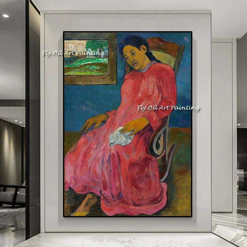 Hand painted Large Size Abstract Paul Gauguin Women Figure Oil Painting Canvas Paintings Art Wall Picture For Home Decoration