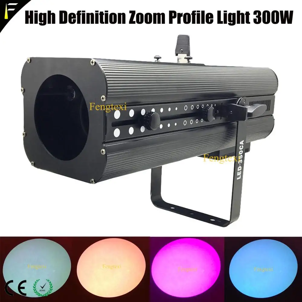 Professional HD 300w LED Zoom Spot Cuting Profile Light Stage Light RGBW 4in1 or Warm White Lights Effect TV Stage Profile Spot