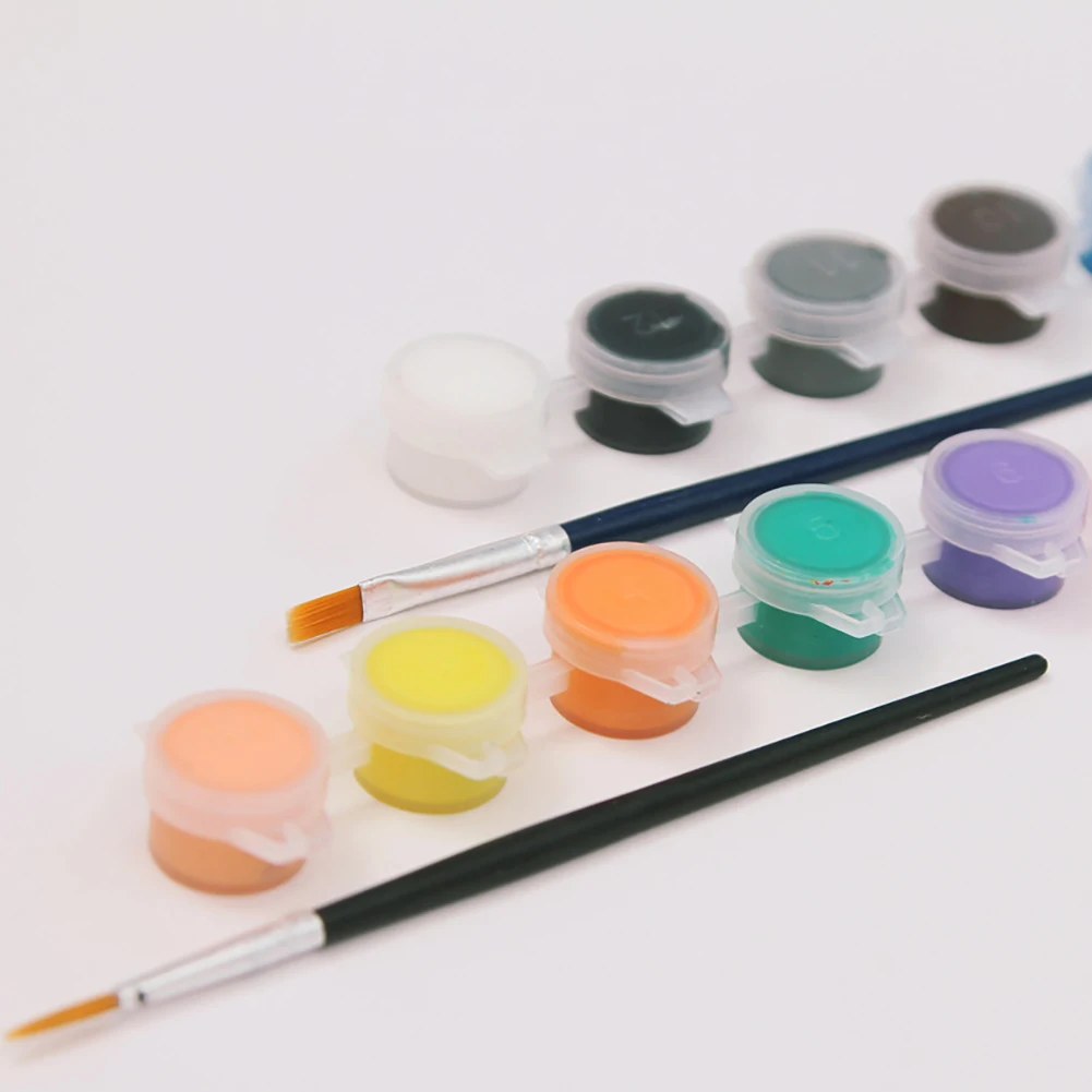 12 colori Colori Acrilici WaterBrush Pigmento Set Per Tessile abbigliamento In Tessuto Dipinto A Mano Da Parete In Gesso Pittura di Disegno Per I Bambini