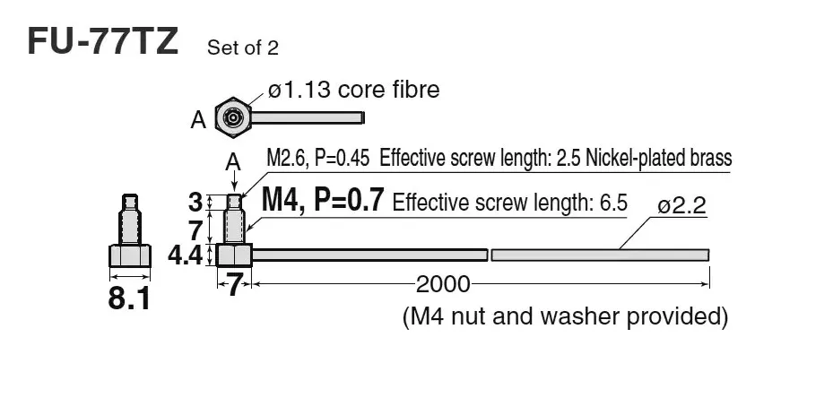 100% Baru Sensor Serat Optik Keyence FU-77TZ FU77TZ