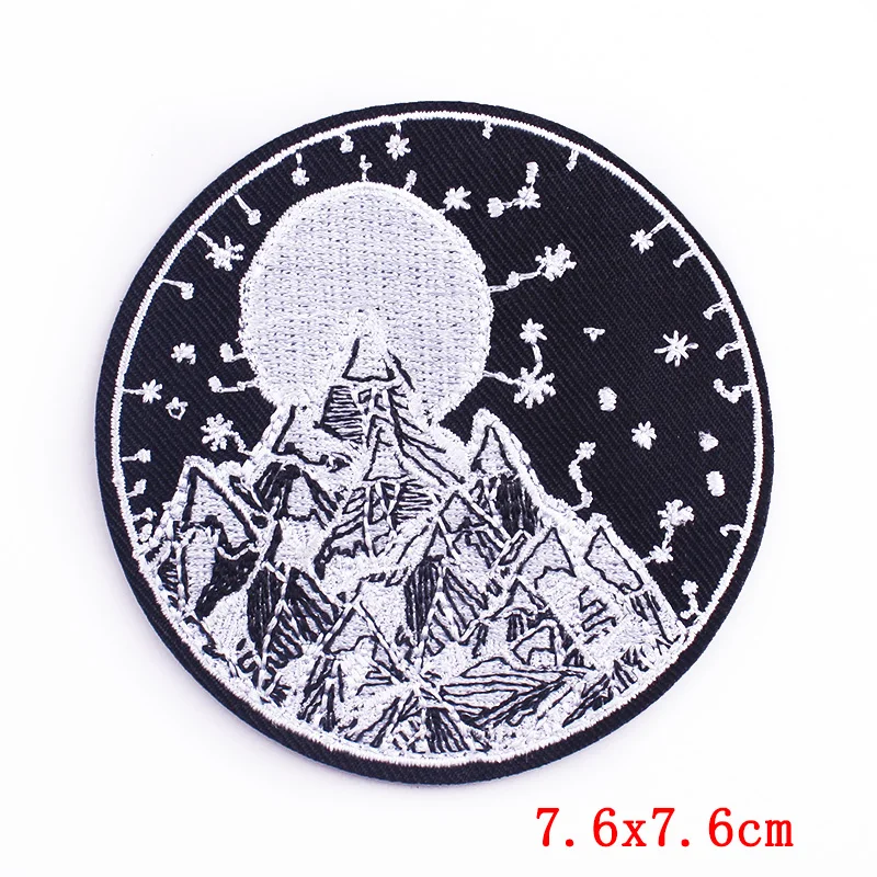 Prajna 10 PCS Outdoor adventure Patch Nature travel Embroidered Patches On Clothes Applique Space Iron On Patches For Clothing