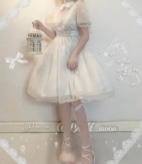 Robe de princesse pour fête thé Lolita, tenue Vintage, taille haute, style victorien, Kawaii, gothique, Lolita Op Loli Cos